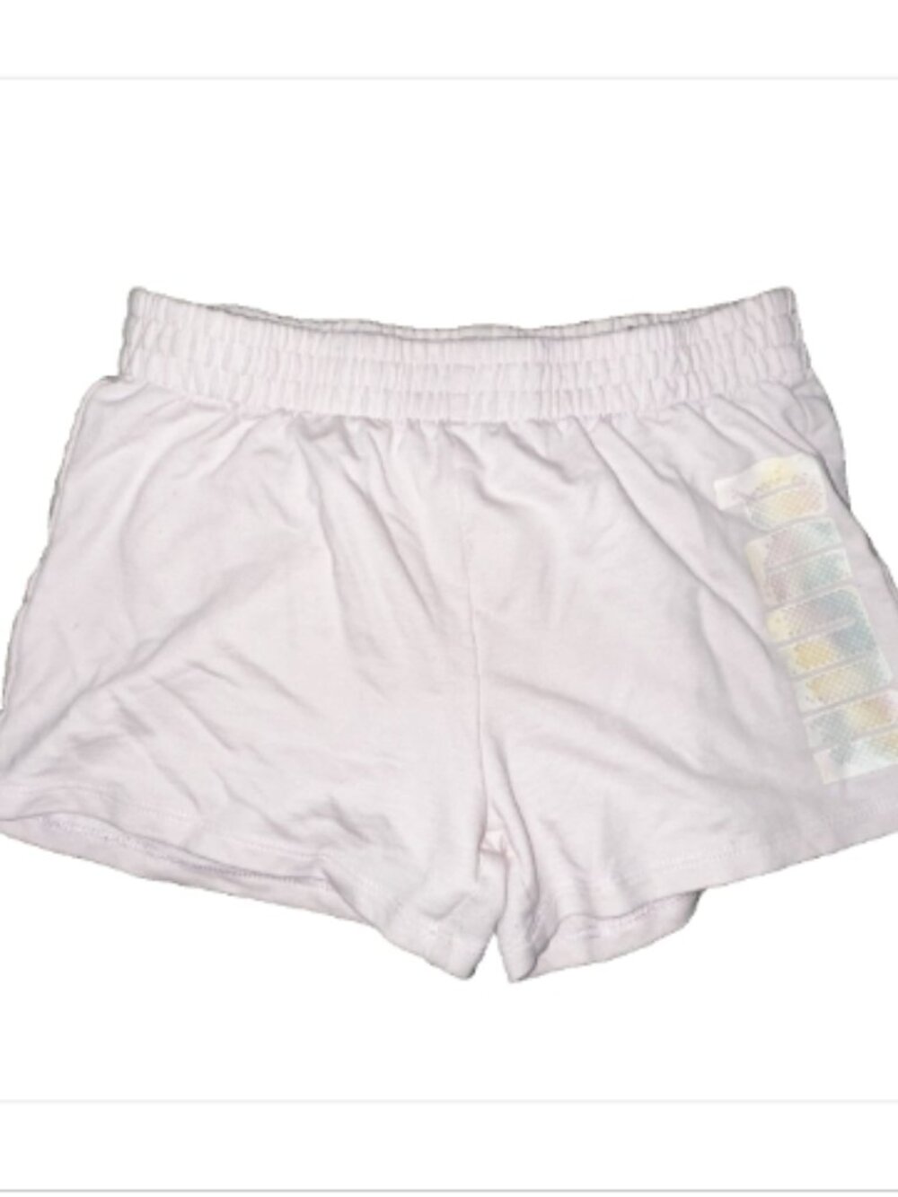 PUMA Girls Large 12-14 Light Pink Athletic Shorts Iridescent Logo